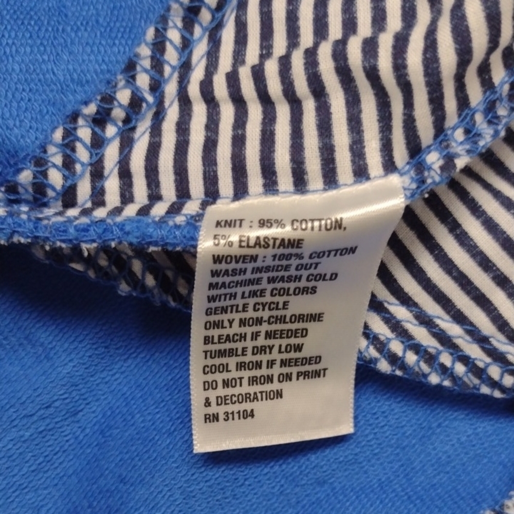 NEW Crown & Ivy Women's Blue and White Striped  with Elephant - Picture 14 of 16